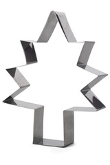 Stainless steel cookie mold isolated on white