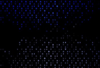 Dark BLUE vector pattern with symbol of cards.