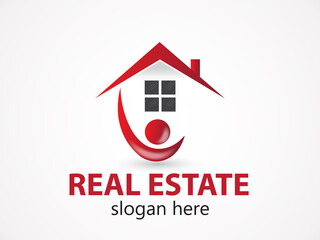 Real estate house people logo icon
