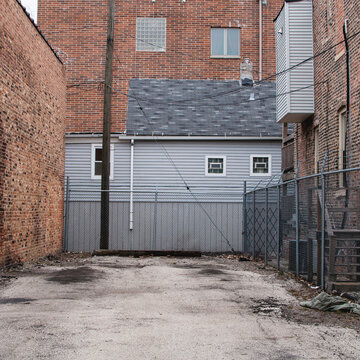 layers of walls in an urban neighborhood
