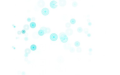 Light Green vector background with bubbles.