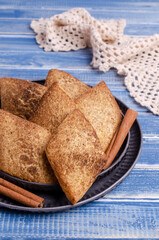 Traditional shortbread cookies with cinnamon