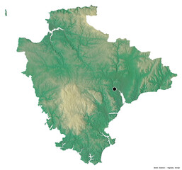 Devon, administrative county of England, on white. Relief © Yarr65