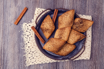 Traditional shortbread cookies with cinnamon