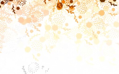 Light Orange vector doodle layout with flowers, roses.