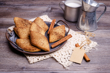 Traditional shortbread cookies with cinnamon