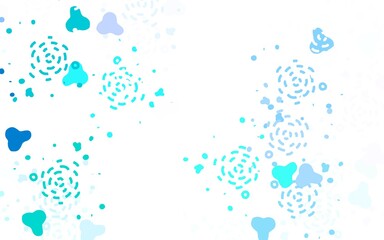 Light Blue, Green vector backdrop with memphis shapes.