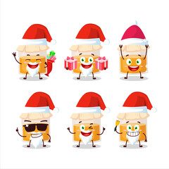 Obraz na płótnie Canvas Santa Claus emoticons with white honey jar cartoon character