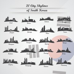 Obraz premium 20 city skylines of south korea