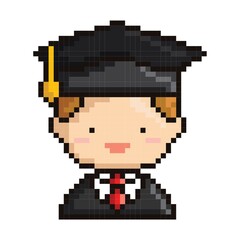 Obraz premium pixel art graduate