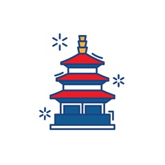 Korean pagoda isolated