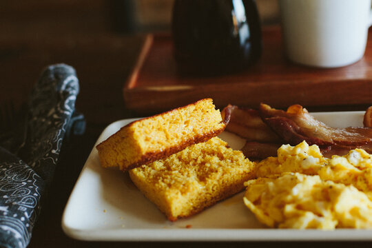 Cornbread served with breakfast