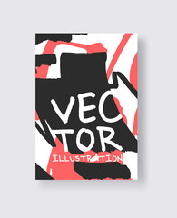 Artistic creative universal cards. Hand Drawn textures.