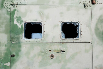 part of old helicopter