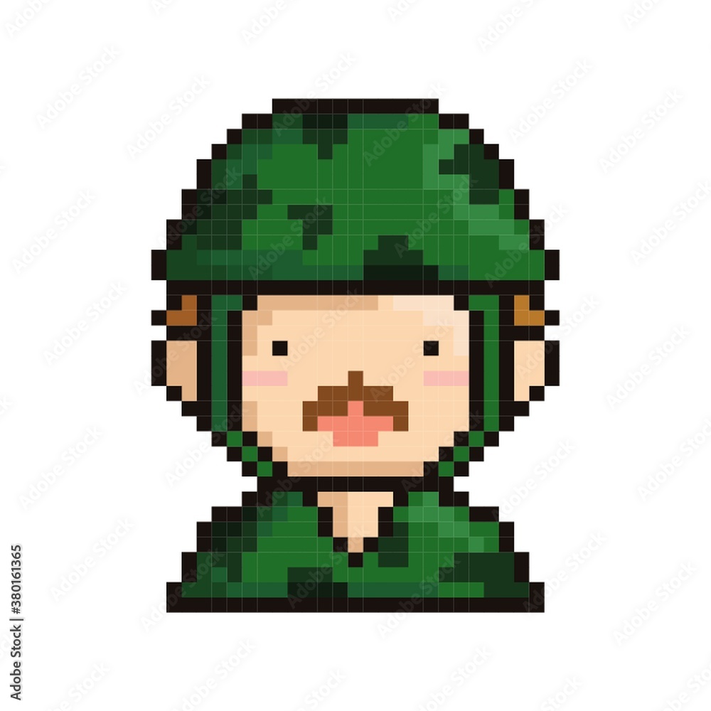 Sticker pixel art soldier