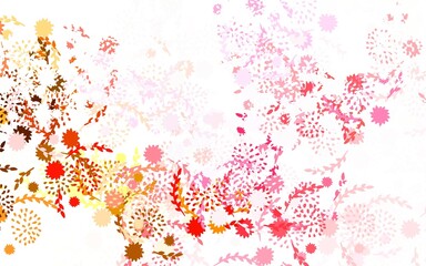 Light Green, Red vector abstract background with flowers