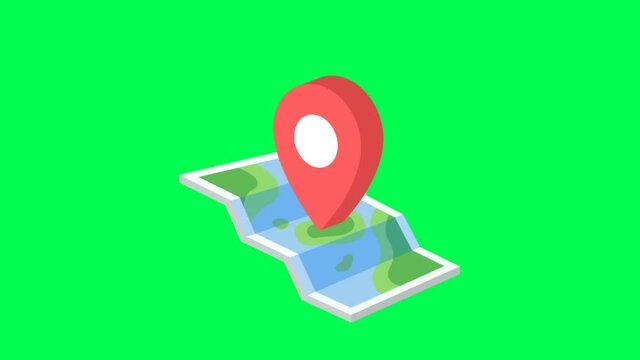 green screen animated google map icon