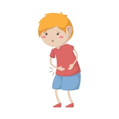 boy having a stomachache