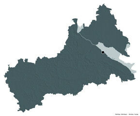 Fototapeta premium Cherkasy, region of Ukraine, on white. Administrative