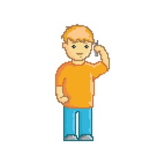 boy talking to his phone