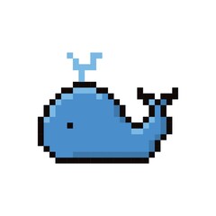 Obraz premium Whale 8-bit vector illustration