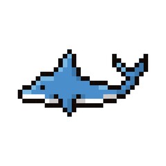 Dolphin 8-bit vector illustration