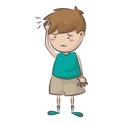 boy having a headache
