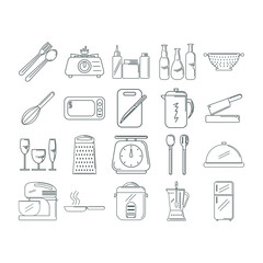 set of kitchen tools. Vector illustration of icon set of kitchen equipment. kitchen appliance icons collection. element for your design ideas. flat style icon