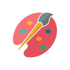 Paint pen flat icon, icon for education. Design template vector