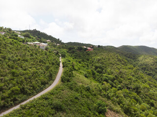 Aerial view of the Caribbean island of Sint maarten /Saint Martin. Caribbean landscapes and cityscapes.