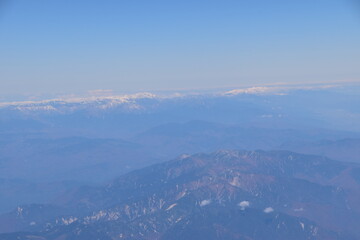 Fototapeta premium The view from an airplane in Japan