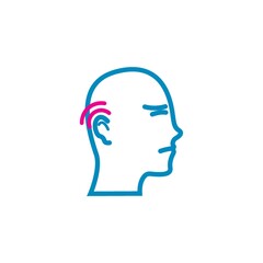 Head with earache concept