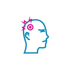 Head with headache concept