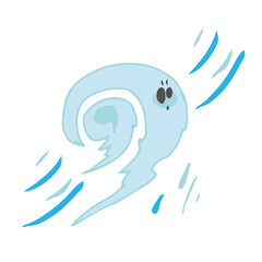 台風　シンプル　かわいい　デフォルメキャラクター