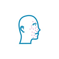 Head with chickenpox concept