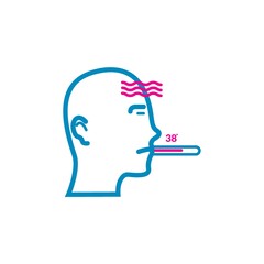 Head with fever concept