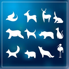 Collection of animal silhouettes