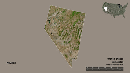 Nevada, state of Mainland United States, zoomed. Satellite