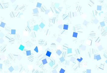 Light BLUE vector background with triangles, circles, cubes.