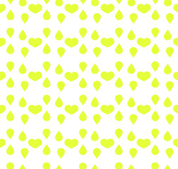 Background with hearts. Pattern with hearts and drops. 