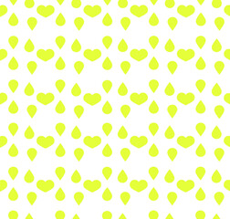 Background with hearts. Pattern with hearts and drops.
