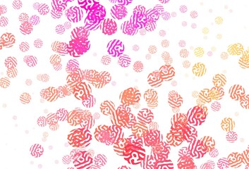 Light Pink, Yellow vector backdrop with memphis shapes.