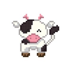 Fototapeta premium Pixel art cow