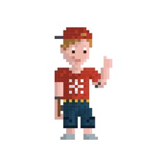 Fototapeta premium Pixel art skateboarder