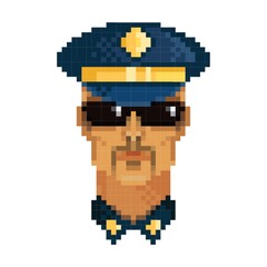 Pixel art policeman