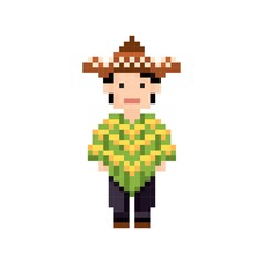 Pixel art Mexican man