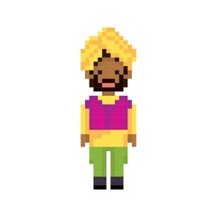 Pixel art indian man