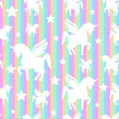 cute unicorn pattern with rainbow color