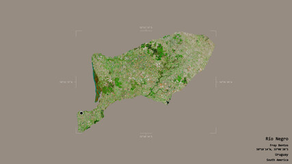 Rio Negro - Uruguay. Bounding box. Satellite