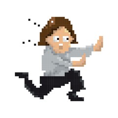 Pixel art businessman